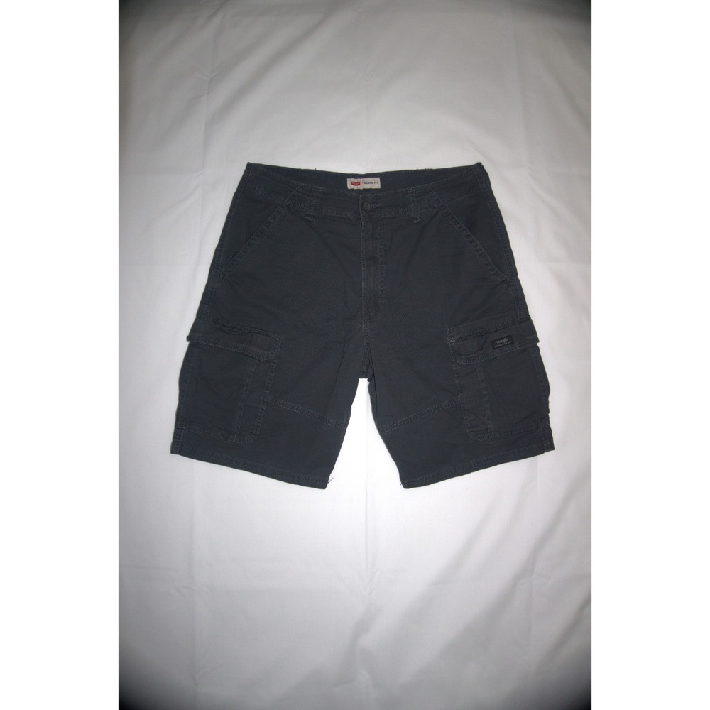 Wrangler 34 Cargo Shorts Black Cotton Blend Relaxed Fit